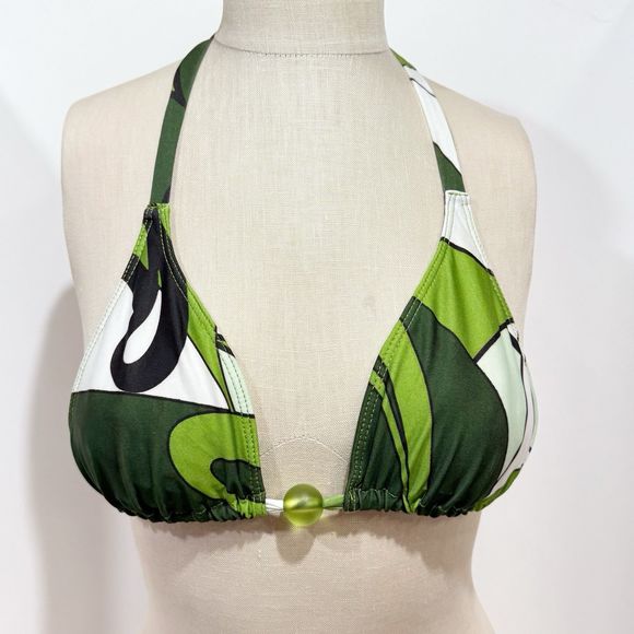 Becca by Rebecca Virtue Bikini Top Small Green Triangle - Picture 1 of 16